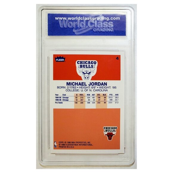 GRADED 10 MICHAEL JORDAN "ROOKIE RETRO" 1996 FLEER DECADE, CHICAGO BULLS, HOF! - Picture 2 of 3